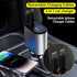 Retractable Car Charger, 4 in 1 60W with 2.6Ft Cables and 2 USB Ports, Compatible with iPhone 16/15/14/13/12/11