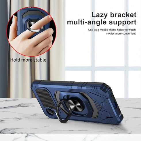 Ailiber for AT&T Calypso 4/Cricket Debut S2 Case with Screen Protector, Ring Kickstand for Magnetic Car Mount, Military Grade, Heavy Duty Shockproof Protective Phone Cover for Debut smart 2-Blue