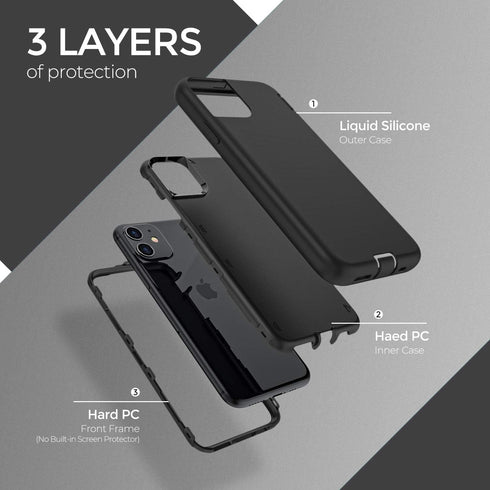ORIbox Heavy Duty Shockproof Case for iPhone 11, 10 FT Military Grade Drop Protection, Black