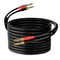 Speaker Cable Wire 25 Ft with Gold-Plated Banana Tip Plugs - 16 AWG Gauge Tinned Copper for HiFi Surround Sound - Black