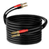Speaker Cable Wire 30 Ft - Gold-Plated Banana Tip Plugs, UL CL3 Rated, Flexible 16 AWG Gauge Tinned Copper