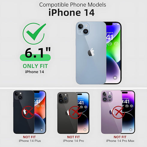 Beasyjoy Waterproof iPhone 14 Case - Metal Heavy Duty Full Body Protective Case with Built-in Screen Protector, Silver