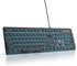 SbocKeeb Full Size Black Typewriter Keyboards,104-Key Retro Punk Keyboard Round keycap with LED