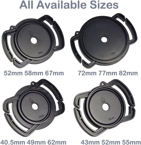 Camera Buckle Lens Cap Holder for Canon Nikon Sony Olympus Fujifilm Pentax Panasonic DSLR/SLR Lens Cap - Black ABS