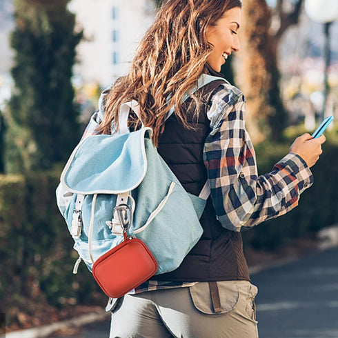 Carrying Case for iWALK Portable Charger, Fits Various Small Charging Battery Packs, Red Bag Only
