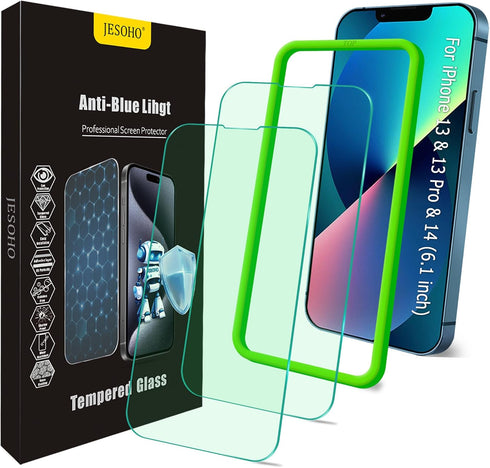 Blue Light Screen Protector for iPhone 13/13Pro & iPhone 14 (6.1inch), Eye Protection Tempered Glass Film