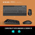 Trueque KM31 Wireless Keyboard and Mouse Combo - Full-Size Quiet Typing with Palm Rest, Phone Holder, Multimedia Keys