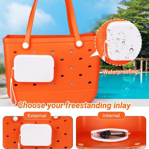 Silicone Bogg Bag Accessories Set with 2PCS Charms, Waterproof Phone Holder for Large iPhone 13/14/15 Pro Max