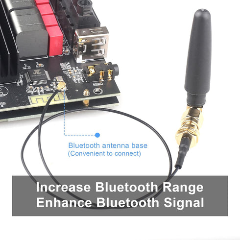 ZK-1002T 100W+100W IPEX-1 9-24V 2.0 TPA3116 DAJUNGUO Bluetooth Amplifier Board with Antenna, DC Input, Stereo