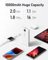 VEEKTOMX 10000mAh, Pack 17/16/15/14, Portable Charger with Built in Cables Power Bank for iPhone with AC Wall Plug