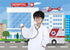 Loccor 6x4ft Fabric Hospital Backdrop for Nurse Graduation Ambulance Medical Photography Background Paramedic