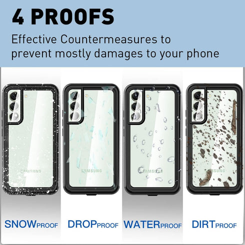 AICase Waterproof Case for Samsung Galaxy S22 5G 6.1 Inch, Snowproof Dustproof Shockproof IP68 Certified Full Body