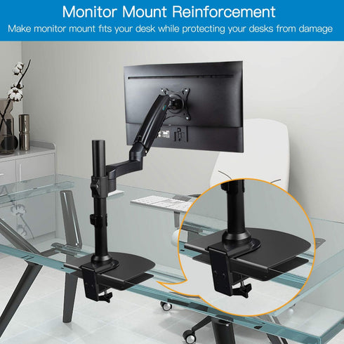 HUANUO Steel Monitor Mount Reinforcement Plate for Thin, Glass and Fragile Tabletop, Fits Most Monitor Stand