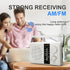 LEOTEC AM FM Radio Transistor Radio, Battery or AC Powered, Excellent Reception, Large Speakers, White