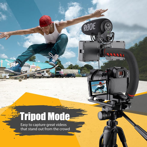 Neotter Handheld Stabilizer, Video Action Grip with Cold Shoe Mount for All Camera Camcorder DSLR