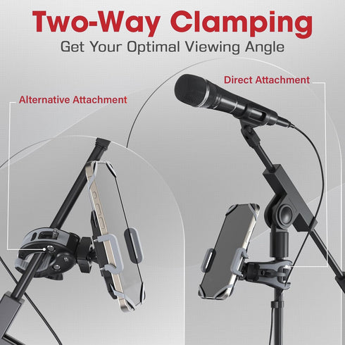 CR-30 SlimClip Mic Stand Phone Holder, iPhone Clamp Mount, for iPhone, Samsung Galaxy, Pixel