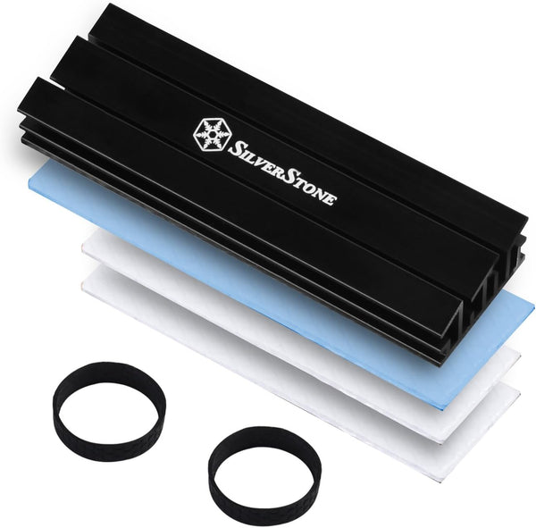 SilverStone Technology Aluminum Alloy Heatsink for PCIE NVME M.2 or SATA M.2 with Multiple Thermal Pads TP02-M2