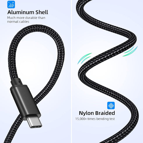 Pofesun USB C to Micro USB Cable 1FT, 3Pack Braided Fast Charging Cord Compatible with Samsung Galaxy S8, S9, Pixel