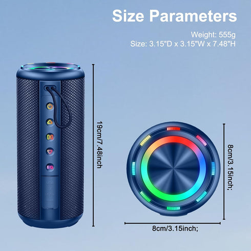 Xuevcn 360 Sound,IP65 Bluetooth Speaker, Portable Bluetooth Speakers with Wireless Stereo Pairing, Built in Mic, HD