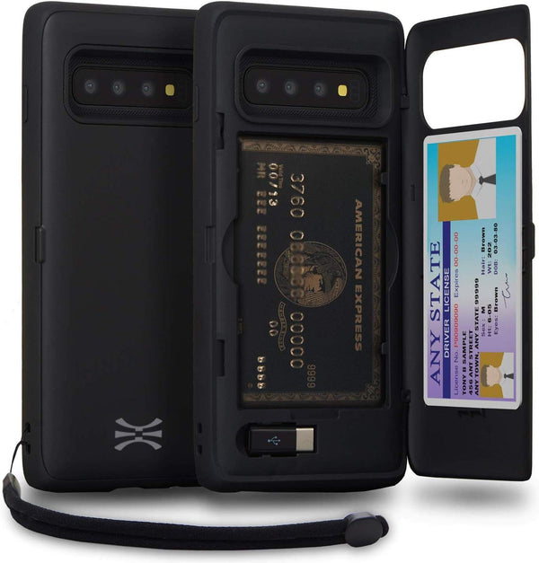 TORU CX PRO Case for Galaxy S10 - Slim Protective Cover with Card Holder, Black