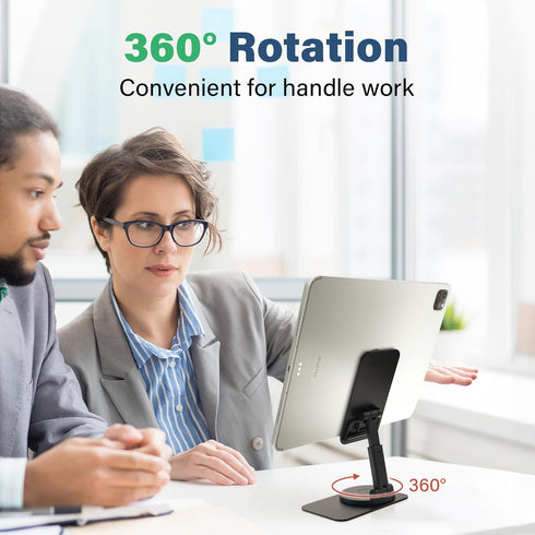 SenseAGE Rotatable Cell Phone Stand, Adjustable Folding Cell Phone Stand for Desk, Home Office Mobile Stand, Desktop