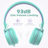 AILIHEN I35 Kids Headphones On-Ear for School, 93dB, 3.5mm Wired Mic for Chromebook, Laptop, Green/Purple