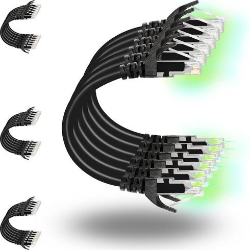 Rapink Patch Cables Cat6 0.5ft (24 Pack), Ethernet Patch Cable 10G, Cat 6