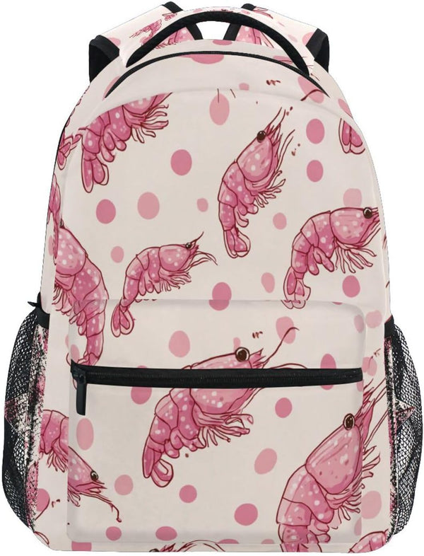 Krafig Cartoon Retro Shrimps Dots Boys Girls Kids School Backpacks Bookbag, School Bag