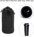 PATIKIL Camera Lens Bag, 3.5" ID x 9.8" H, Thick Neoprene Drawstring Pouch for DSLR Lens, Black Water Coffee Cups
