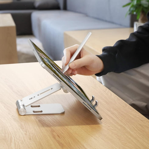 OMOTON Foldable Cell Phone Stand, C4 Portable Aluminum Holder, Adjustable Dock for iPhone 14/13/12/11 Pro Max, Samsung