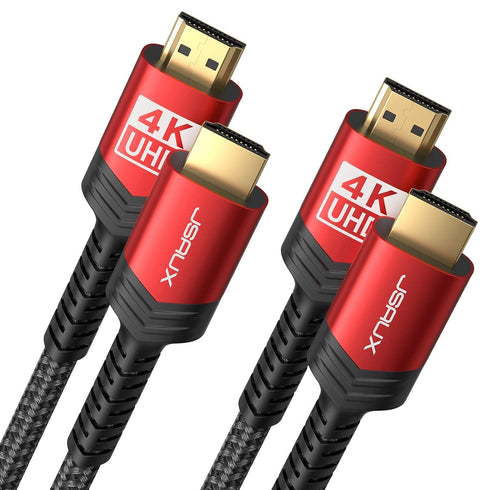 JSAUX 4K Long HDMI Cable 2 Pack 15ft, 18Gbps High Speed HDMI