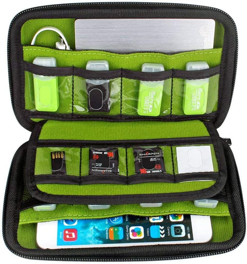Aprince Waterproof Digital Gadget Case for Memory Card, Designed for External Hard Drive, USB Flash Drives, Power Banks