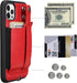 TOOVREN iPhone 12 Pro Max Case for Women and Girls, Card Holder Kickstand Adjustable Lanyard Neck Strap, Red