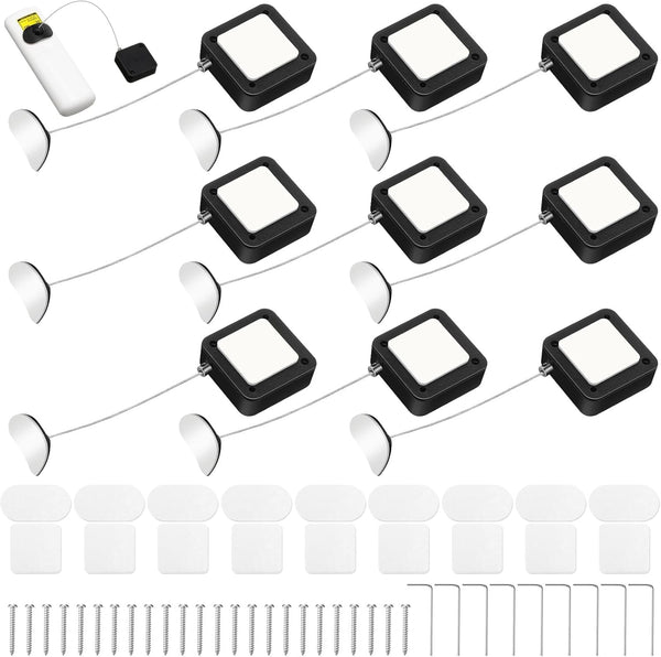 Mimorou 9 Pcs 6.5 ft Retractable Security Cable Lock with Double Sided Adhesive