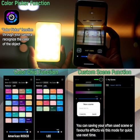 Weeylite S03 RGB Camera Light, App Control Small LED RGBW Video Light, Portable Photography Lighting with Built-in