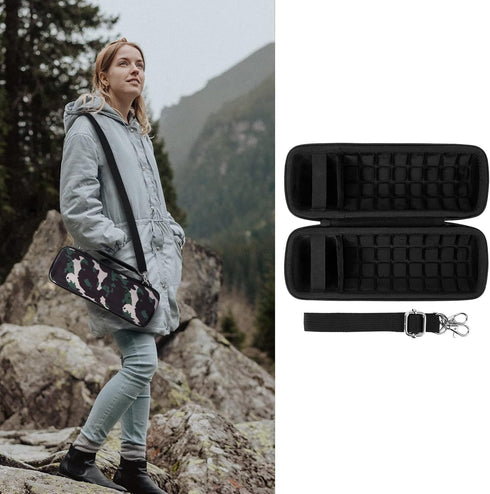 co2CREA Hard Travel Case for JBL Flip 6 FLIP 5, Waterproof Portable Bluetooth Speaker Replacement (Black Camo Case)