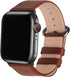 Fullmosa Leather Bands for Apple Watch, Compatible with 49mm 46mm 45mm 44mm 42mm, Brown/Smoky Grey