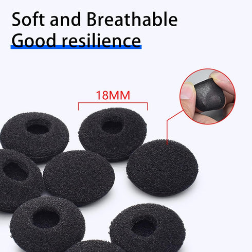 EKIND 24 PCS Sponge Soft Earbuds Cover Pads Replacement for Earphone MP3 MP4 Stereo Headsets Protective Accessories Cap (Black)