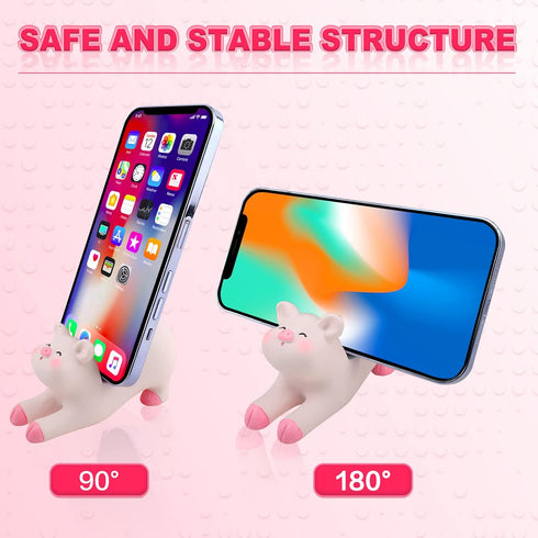 Pig Phone Stand, Cute Office Desk Accessories Cellphone Holder, Lovely Gift (Shape A)