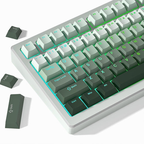 Womier Green Keycaps for Mechanical Keyboard, Shine Through PBT Keycaps Cherry Profile, Custom