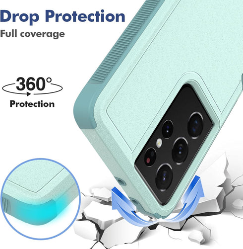 for Samsung Galaxy S24 Ultra Case: Heavy Duty Dual Layer Protective Shockproof Cell Phone Cover with Screen Protector -