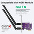PCIE X1 to M.2/NGFF (A+E Key) WiFi Bluetooth Wireless Module Adapter Card with Dual-Band 2.4&5G, 2X 5dBi Antenna