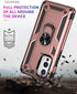 Military Grade Shockproof Case for Oneplus 9 5G, Armor Heavy Duty with 360 Metal Rotating Ring Kickstand (Rose Gold)