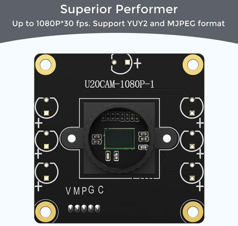 innomaker 1080P USB2.0 130 UVC Camera, Wide Angle Camera, Plug & Play for PC, Raspberry Pi, Jetson Nano and SBCs.