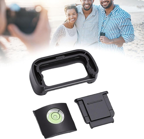A7C GOWENIC Camera Eyecup Viewfinder Eyepiece, Soft Silicone Eye Cup with Hot Shoe Cover Protector and Bubble Spirit