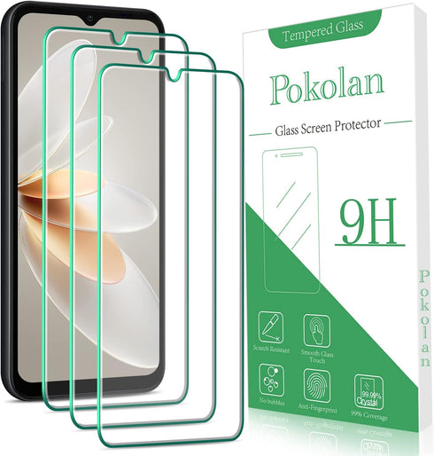 Pokolan Tempered Glass Screen Protector for Samsung Galaxy A14 5G - 3-Pack, 9H Hardness, Bubble Free, Easy Install, HD