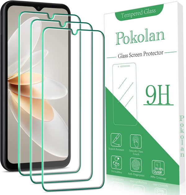 Pokolan Tempered Glass Screen Protector for Samsung Galaxy A14 5G - 3-Pack, 9H Hardness, Bubble Free, Easy Install, HD