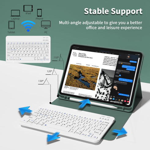 Keyboard Case with Detachable Wireless Bluetooth Keyboard for iPad Pro 11 inch (4th/3rd/2nd/1st Gen)