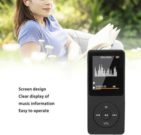 Diyeeni MP3 1.8in MP4 MP3 350mAh 64GB Bluetooth Player, Compact Music Player with Screen, Built in Speaker, Players
