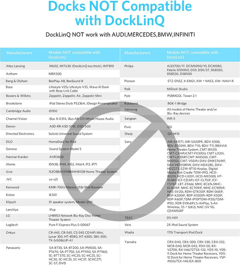 DockLinQ Pro Bluetooth 5.0 Adapter Receiver for Bose Sounddock and 30 pin iPod iPhone Music Docking Station
